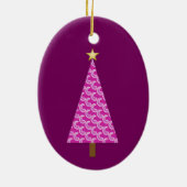 Paarse paisley moderne kerstboom keramisch ornament (Achterkant)