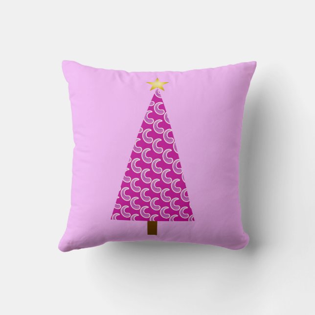 Paarse paisley moderne kerstboom kussen (Achterkant)