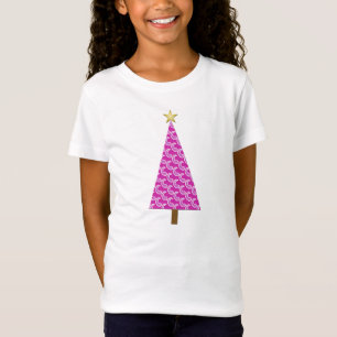 Paarse paisley moderne kerstboom t-shirt