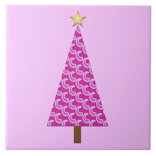 Paarse paisley moderne kerstboom tegeltje (Voorkant)