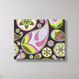 Paarse Paisley Patroon Canvas Afdruk