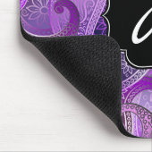 Paarse Paisley Patroon met Custom Monogram Muismat (Hoek)