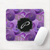 Paarse Paisley Patroon met Custom Monogram Muismat (Met muis)