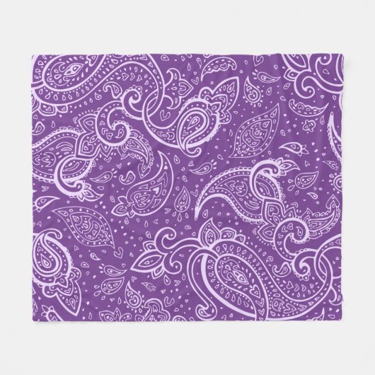 Paarse Paisley Pattern Deken (Voorkant (Horizontaal))