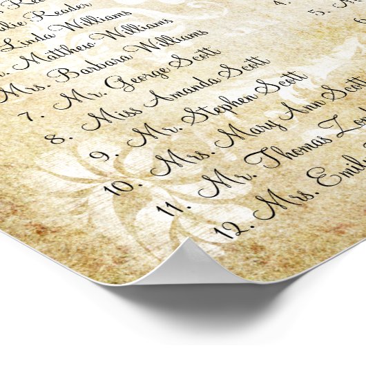 Paarse Paisley Peacock Wedding Seating Charts Poster (Hoek)