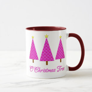 Paarse Paisley Retro Moderne kerstbomen Mok