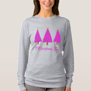 Paarse Paisley Retro Moderne kerstbomen T-shirt