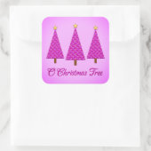Paarse Paisley Retro Moderne kerstbomen Vierkante Sticker (Tas)