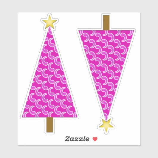 Paarse Paisley Retro Moderne kerstboom Sticker (Vel)