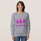 Paarse Paisley Retro Moderne kerstboom Trui (Voorkant volledig)