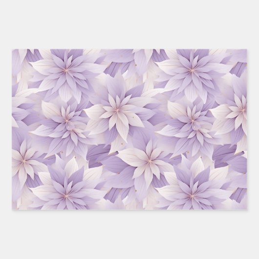 Paarse pakjes van Poinsettia voor vakanties Inpakpapier Vel (Voorkant 3)