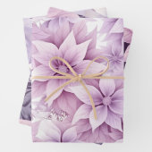 Paarse pakjes van Poinsettia voor vakanties Inpakpapier Vel (In situ)