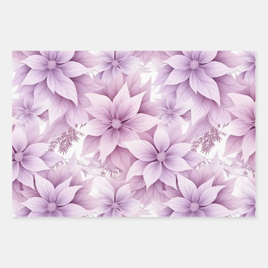 Paarse pakjes van Poinsettia voor vakanties Inpakpapier Vel (Voorkant)