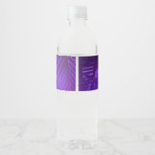 Paarse Palmblad Waterfleslabel Waterfles Etiket (Achterkant)