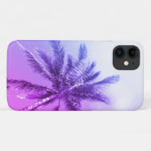Paarse palmboom Case-Mate iPhone case (Achterkant (horizontaal))