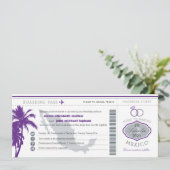 Paarse palmboom Mexicaanse instapkaart bruiloft Kaart (Staand voorkant)