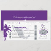 Paarse palmboom Mexicaanse instapkaart bruiloft Kaart (Voorkant / Achterkant)