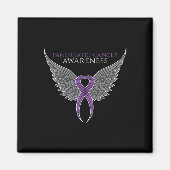 Paarse Pancreaskankerbewustzijnslint met Ang Magneet (Voorkant)