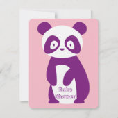 Paarse Panda-Baby shower Kaart (Voorkant)