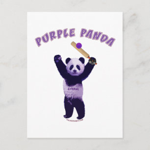 Paarse Panda Cricket Briefkaart