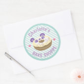 Paarse Panda Donut Bake Shop Ronde Sticker (Envelop)