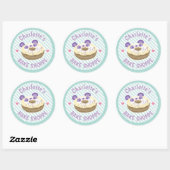 Paarse Panda Donut Bake Shop Ronde Sticker (Vel)