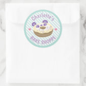 Paarse Panda Donut Bake Shop Ronde Sticker (Tas)