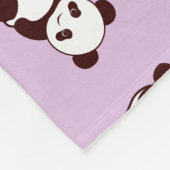 Paarse panda hart fleece deken (Hoek)