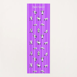 Paarse Panda Yoga Mat Aangepaste Naam Dezelfde Aan