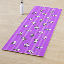 Paarse Panda Yoga Mat Aangepaste Naam Dezelfde Aan
