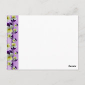 Paarse paniek briefkaart (Achterkant)