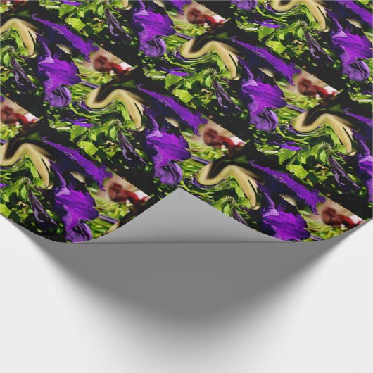 Paarse paniek cadeaupapier (Hoek)