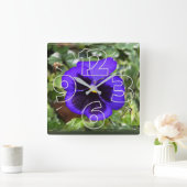 Paarse paniek vierkante klok (Huis)