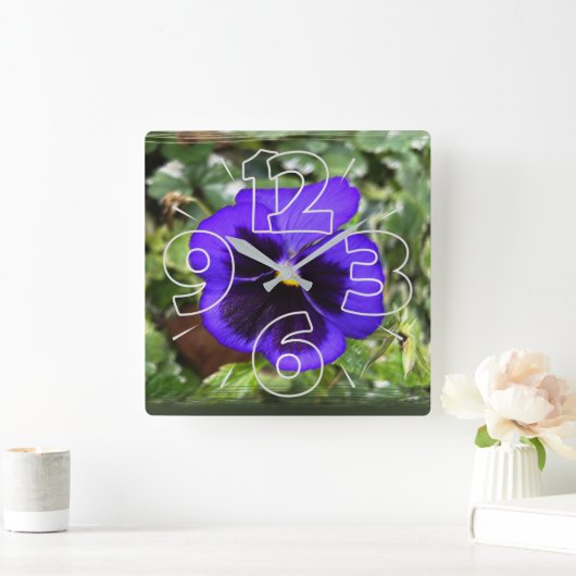 Paarse paniek vierkante klok (Huis)