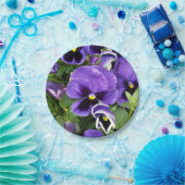 paarse paniekjes papieren bordje (Feest)