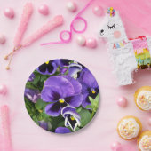 paarse paniekjes papieren bordje (Feest)