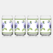 Paarse pansieën - botanische kunst blikvorm glas (Rechts)