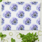 Paarse pansieën - botanische kunst theedoek (Gevouwen)