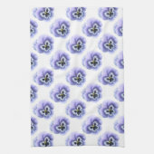 Paarse pansieën - botanische kunst theedoek (Verticaal)