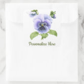 Paarse pansieën - botanische kunst vierkante sticker (Tas)