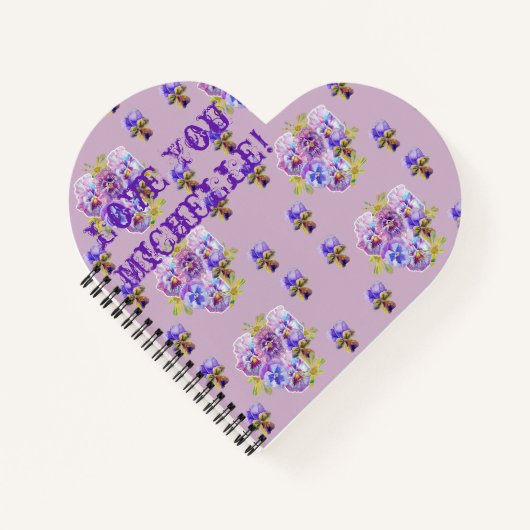 Paarse Pansieën houden van je bloemkool noemen sch Notitieboek (Voorkant)