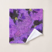 Paarse pansies, abstract schilderij, bloemkunst bad handdoek (Wasdoekje)