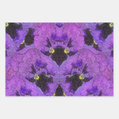 Paarse pansies, abstract schilderij, bloemkunst inpakpapier vel (Voorkant)