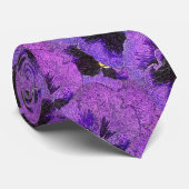 Paarse pansies, abstract schilderij, bloemkunst stropdas (Opgerold)