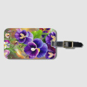Paarse Pansies - AI ART Bagagelabel (Voorkant (horizontaal))