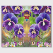 Paarse Pansies - AI ART Cadeaupapier (Vlak)