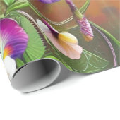 Paarse Pansies - AI ART Cadeaupapier (Rol Hoek)