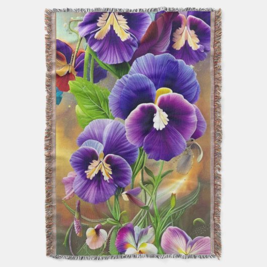 Paarse Pansies - AI ART Deken (Voorkant Verticaal)