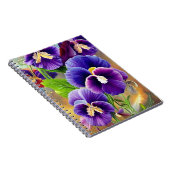 Paarse Pansies - AI ART Notitieboek (Rechterzijde)