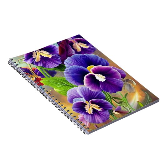 Paarse Pansies - AI ART Notitieboek (Rechterzijde)